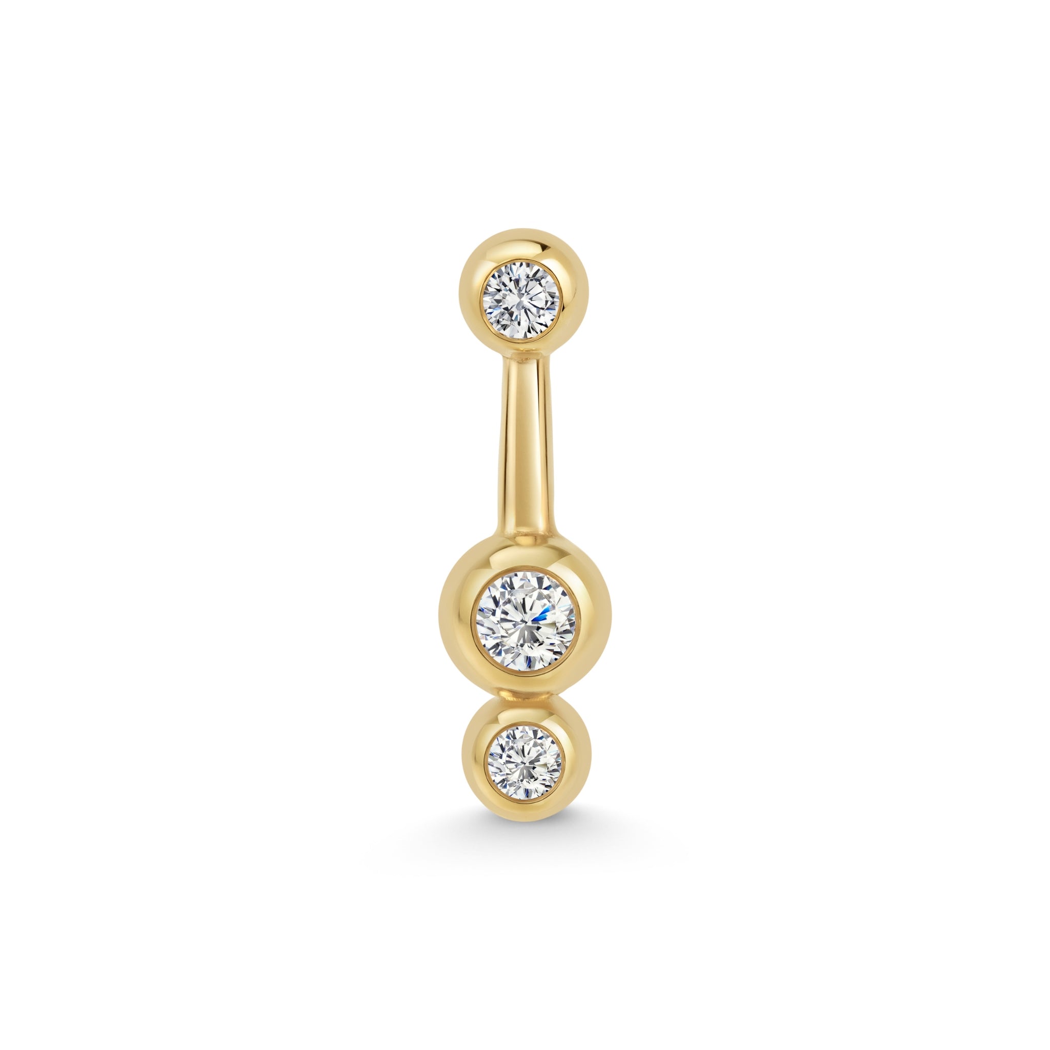 Mini Ray Single Stud v2 in Yellow Gold and Diamonds